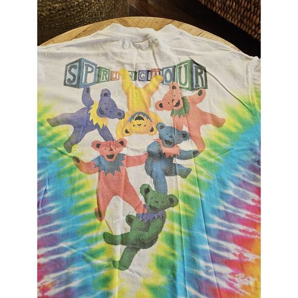 Vintage 90s Grateful Dead Tie Dye Dancing Bears Single Stitch T-Shirt XL USA - Picture 6 of 13